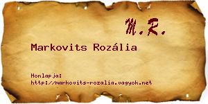 Markovits Rozália névjegykártya