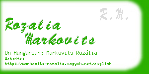 rozalia markovits business card